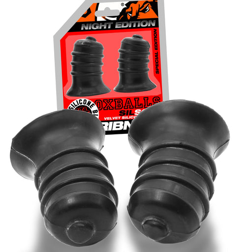 Oxballs - Ribnips - Succhiatori per capezzoli - Night Edition - Silicone/TPR - Nero-Erotiekvoordeel.nl