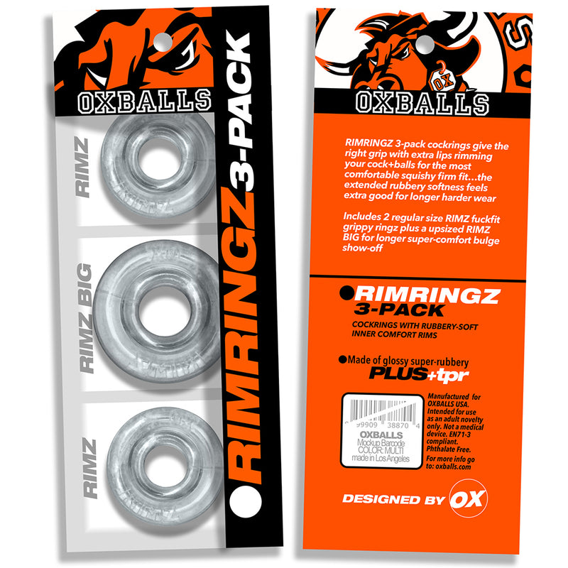 Oxballs - Rimringz - Confezione multitaglia da 3 pezzi - Trasparente-Erotiekvoordeel.nl