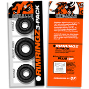 Oxballs - Rimringz - Pack multitalla de 3 unidades - Negro-Erotiekvoordeel.nl