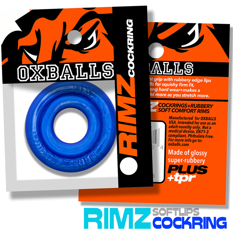 Oxballs - Rimz Softlips - Silicone/TPR Cock Ring - Blue-Erotiekvoordeel.nl