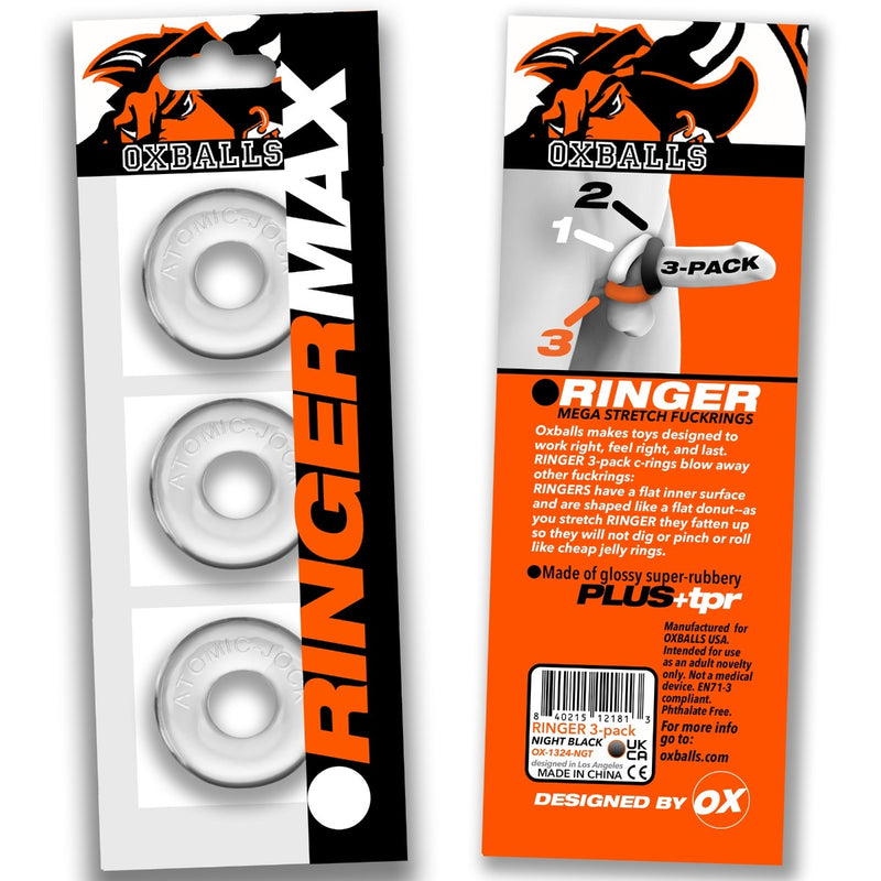 Oxballs - Ringer MAX - Anneau pénien - 3 pièces - Transparent-Erotiekvoordeel.nl
