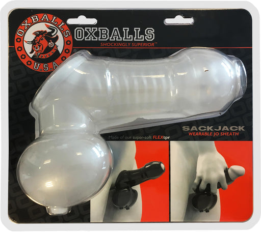 Oxballs - Sackjack Jack-Off Sheath - Penis Sleeve met Ball Sling - Transparant-Erotiekvoordeel.nl