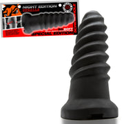 Oxballs - Screwdhole - Insertable Fuck Sleeve - Night Edition - Silicone/TPR - Black-Erotiekvoordeel.nl