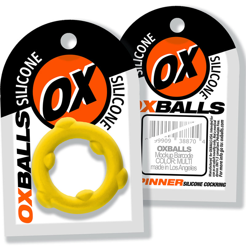 Oxballs - Spinner - Silicone Cock Ring - Yellow-Erotiekvoordeel.nl