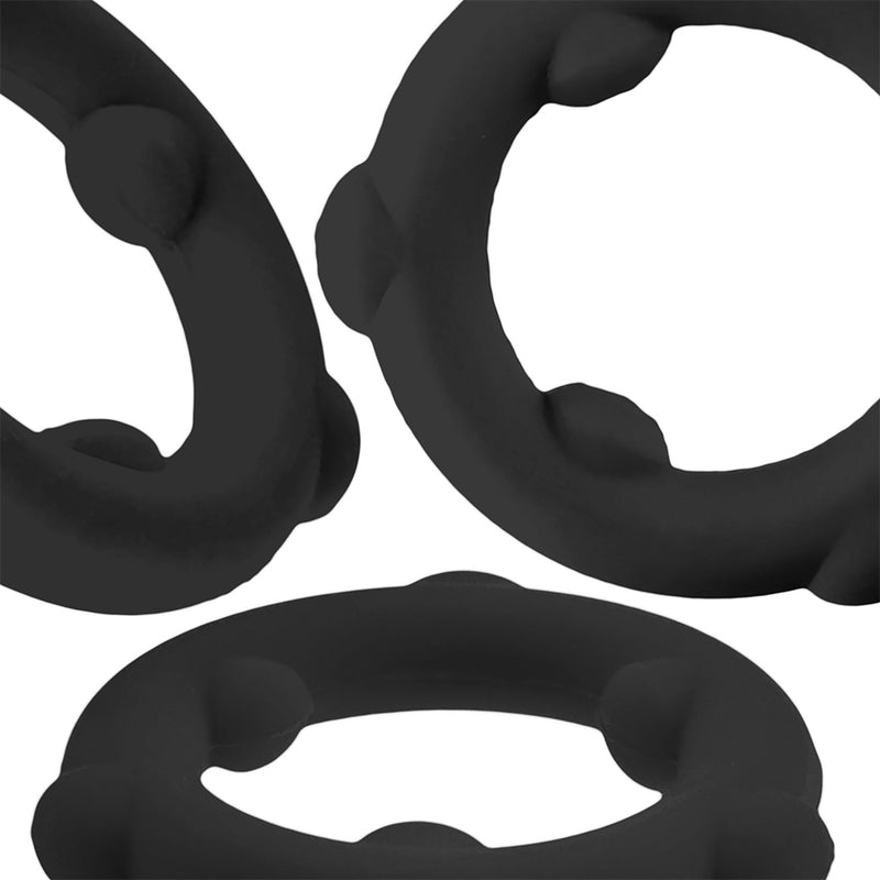 Oxballs - Spinner - Anello fallico in silicone - Nero-Erotiekvoordeel.nl