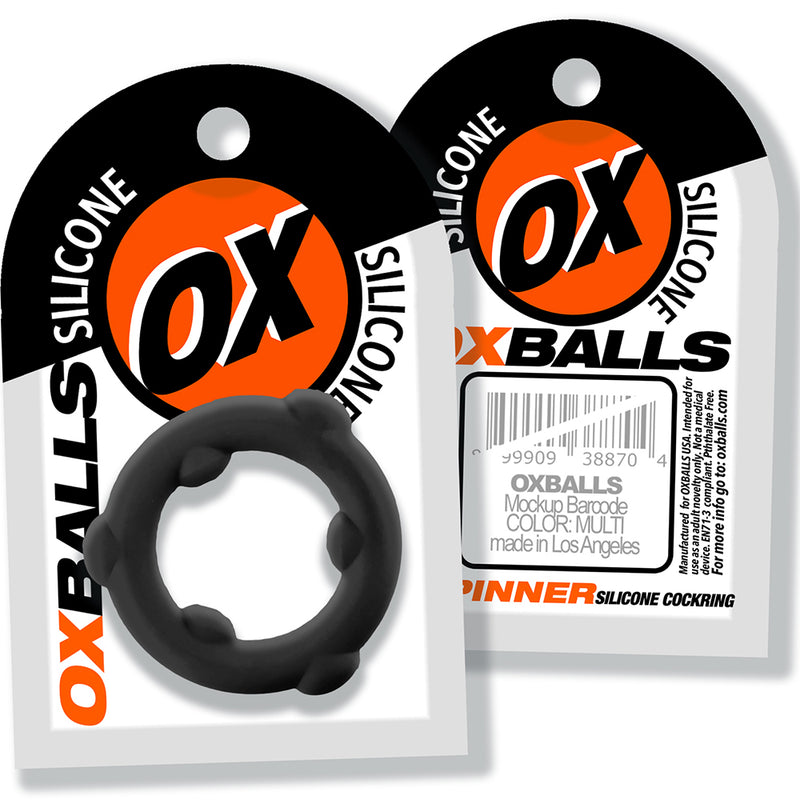 Oxballs - Spinner - Anello fallico in silicone - Nero-Erotiekvoordeel.nl