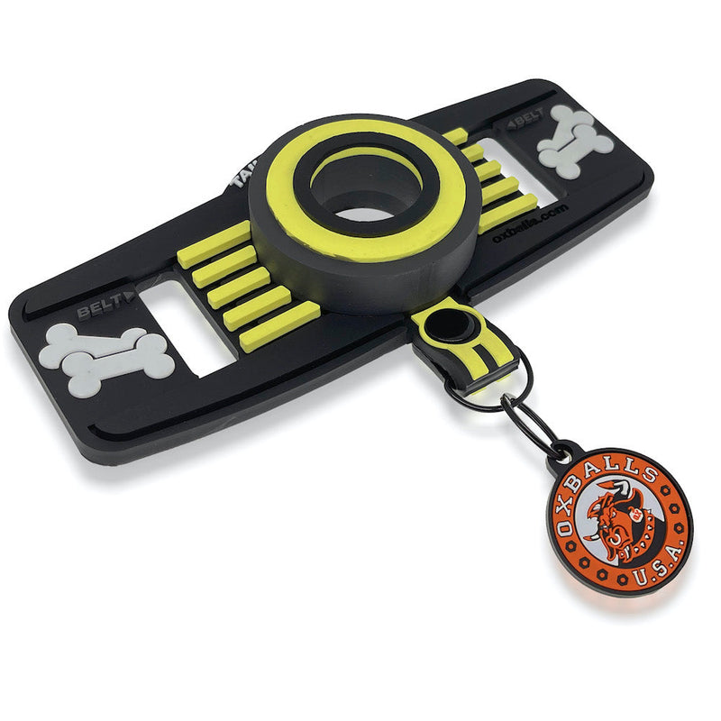 Oxballs - Tail Handler Show Tail - Buttplug met Hondenstaart - Zwart/Geel-Erotiekvoordeel.nl