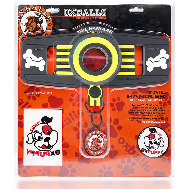 Oxballs - Tail Handler Show Tail - Plug anale con coda di cane - Nero/Giallo-Erotiekvoordeel.nl