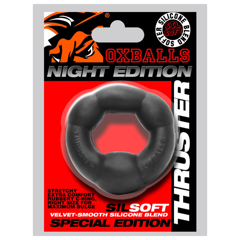 Oxballs - Anneau pénien Thruster - Édition Night - Silicone/TPR - Noir - Erotiekvoordeel.nl