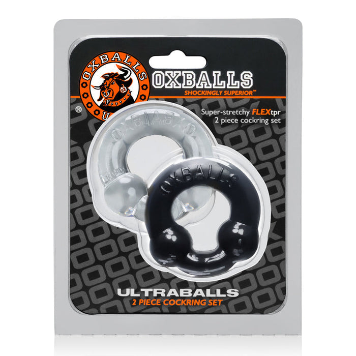 Oxballs - Ultraballs 2-Pack Cockring Black + Clear-Erotiekvoordeel.nl