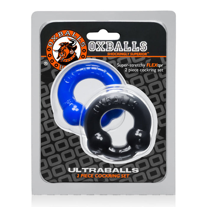 Oxballs - Ultraballs Cockring - 2 stuks - Cockring - Zwart & Blauw-Erotiekvoordeel.nl