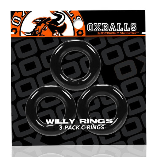 Oxballs - Willy Cock Ring 3-Pack - Black-Erotiekvoordeel.nl