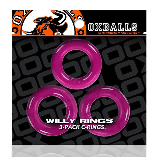 Oxballs - Willy Cock Ring 3-Pack - Hot Pink-Erotiekvoordeel.nl
