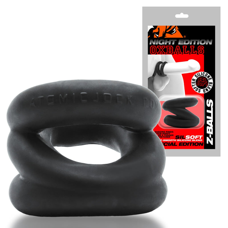 Oxballs - Z-Balls Ballstretcher - Night Edition - Silicone/TPR - Nero-Erotiekvoordeel.nl