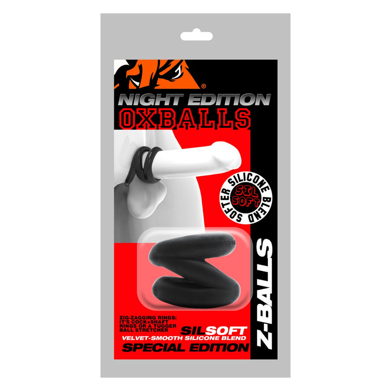 Oxballs - Z-Balls Ballstretcher - Night Edition - Silicone/TPR - Nero-Erotiekvoordeel.nl