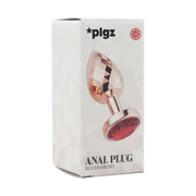 PLGZ - Diamond Facets Anaal Plug - Rosé Goud met Rode Siersteen-Erotiekvoordeel.nl
