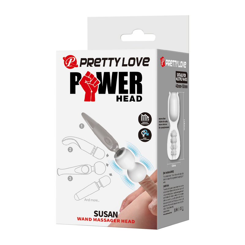 POWER - Susan - Wand Vibrator Attachment - White-Erotiekvoordeel.nl