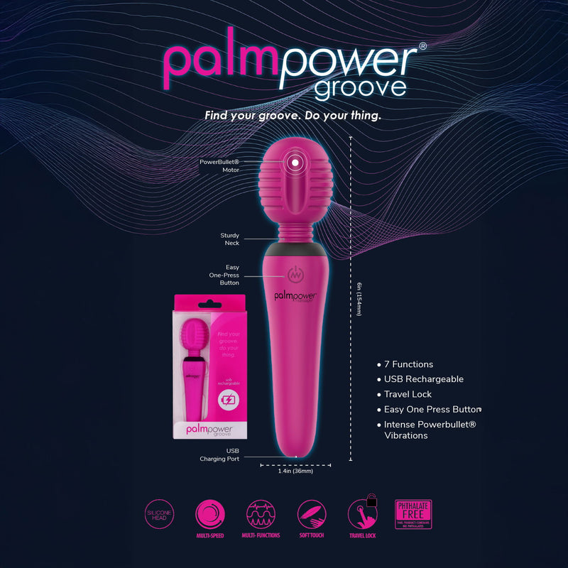 PalmPower - Groove - Mini vibromasseur à tige - Rose - Erotiekvoordeel.nl