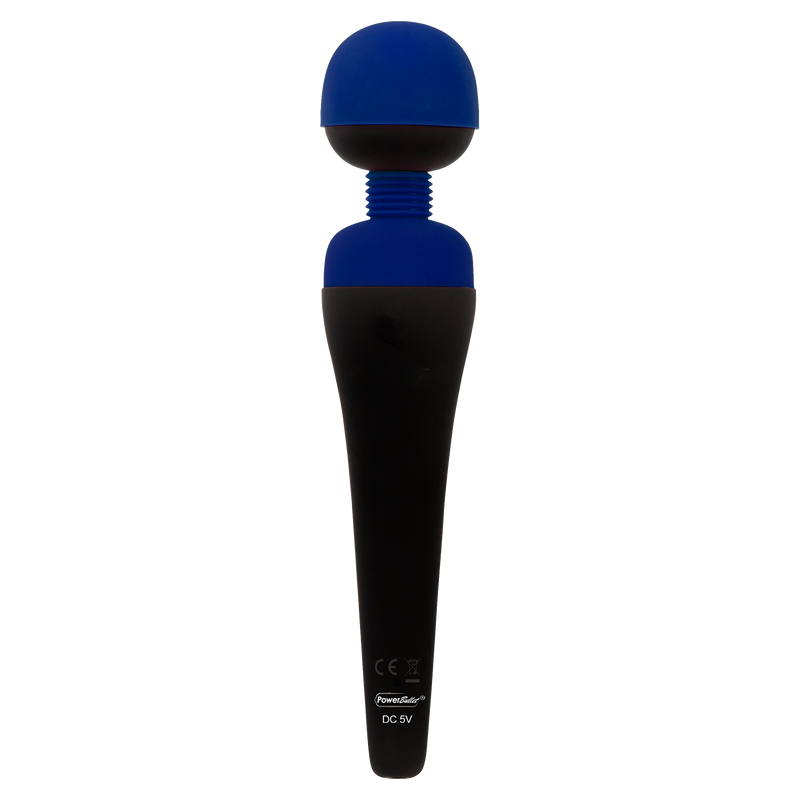 PalmPower - Recharge Wand Massager - Flexibele Kop - Blauw/Zwart-Erotiekvoordeel.nl