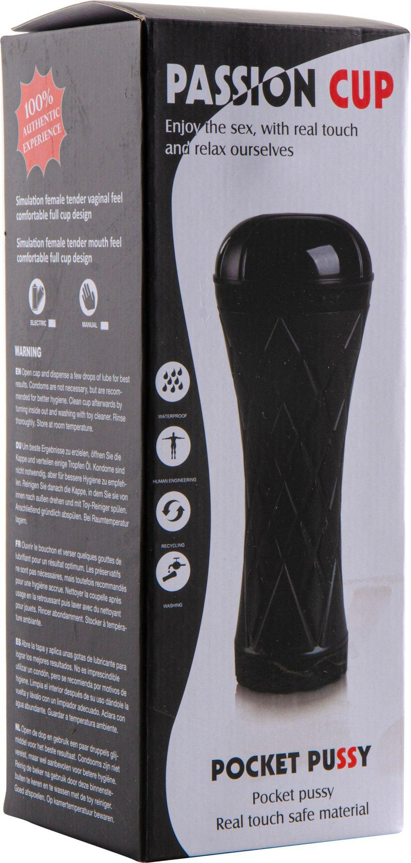 Passion Cup - Anal Cup Masturbator - Vibrating - Black-Erotiekvoordeel.nl