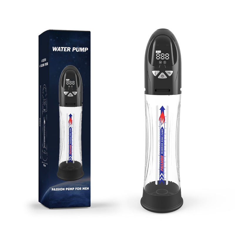 Passion Pump - Elektrische Penispumpe - Wasserdicht - 31 cm - Schwarz/Transparent - Erotiekvoordeel.nl