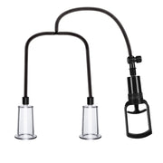 Passion Pump - Set de succionador de pezones y bomba para pechos - Transparente/Negro-Erotiekvoordeel.nl