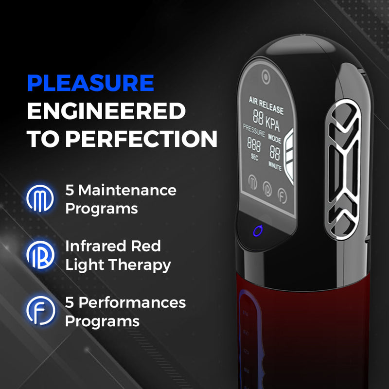 Peak Performa - ISP 90 - Pompa per il pene con luce a infrarossi - Favorisce la crescita - Nero/Blu - Erotiekvoordeel.nl