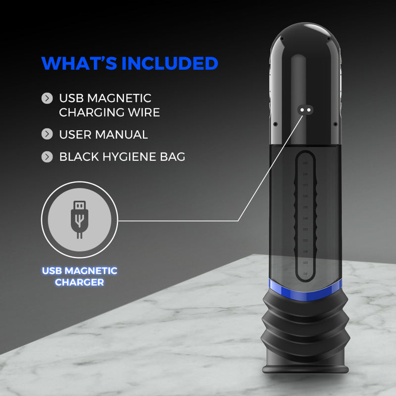Peak Performa - ISP 90 - Pompa per il pene con luce a infrarossi - Favorisce la crescita - Nero/Blu - Erotiekvoordeel.nl