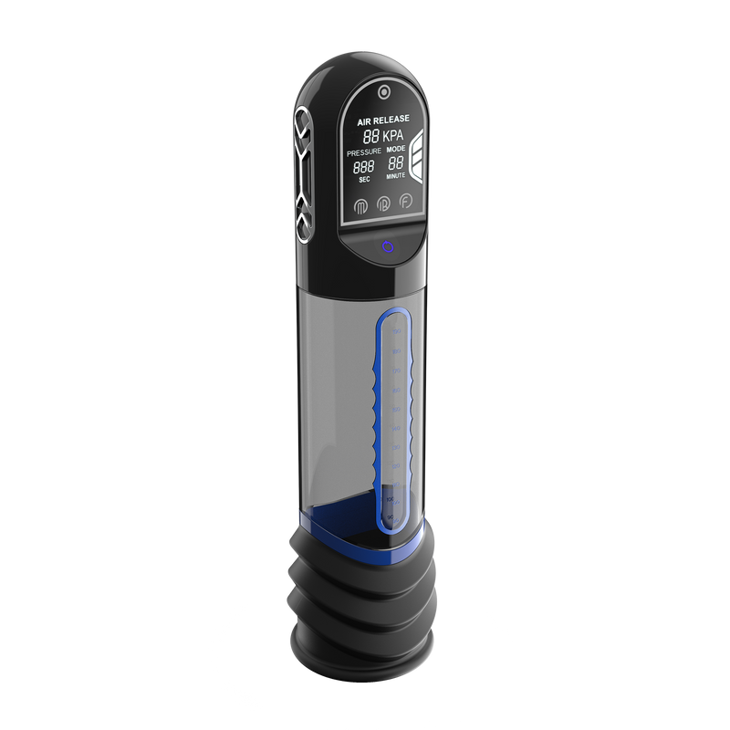 Peak Performa - ISP 90 - Pompa per il pene con luce a infrarossi - Favorisce la crescita - Nero/Blu - Erotiekvoordeel.nl