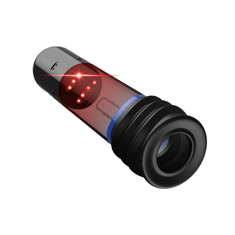 Peak Performa - ISP 90 - Pompa per il pene con luce a infrarossi - Favorisce la crescita - Nero/Blu - Erotiekvoordeel.nl
