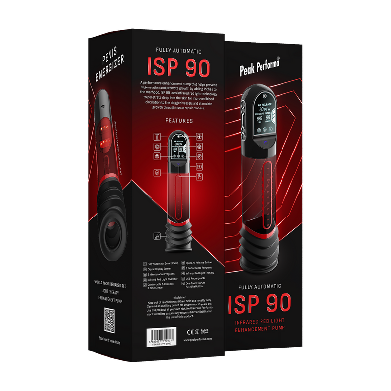 Peak Performa - ISP 90 - Pompe à pénis avec lumière infrarouge - Favorise la croissance - Erotiekvoordeel.nl