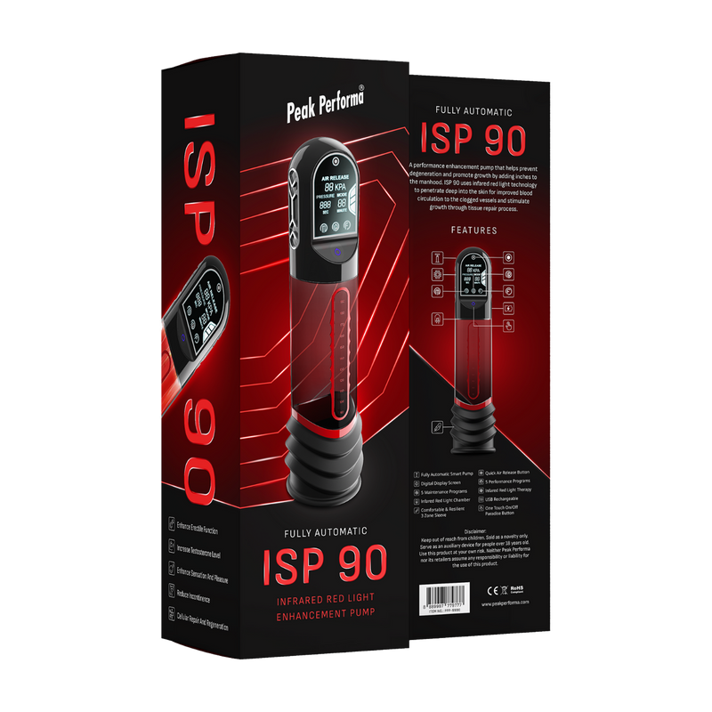Peak Performa - ISP 90 - Pompe à pénis avec lumière infrarouge - Favorise la croissance - Erotiekvoordeel.nl