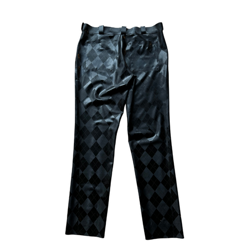 Peter Domenie - Pantaloni da uomo in lattice con motivo a quadri - Nero/Grigio - Taglia L - Erotiekvoordeel.nl