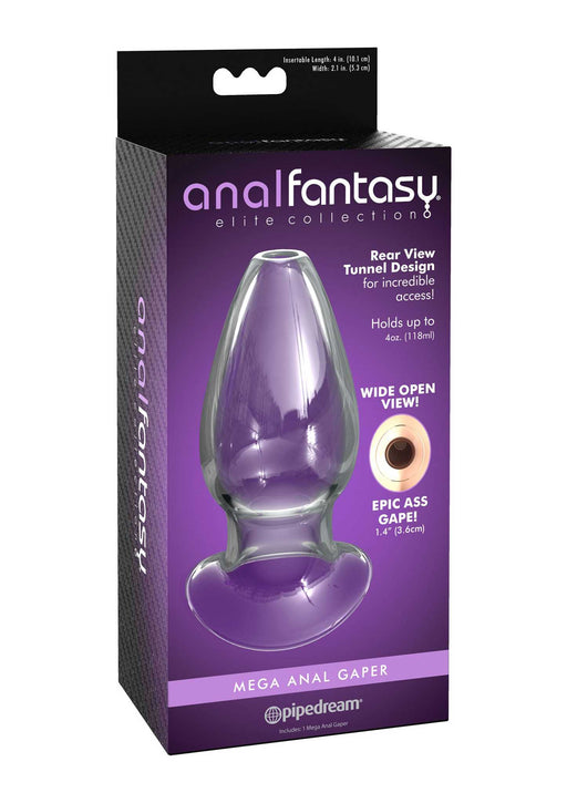 Pipedream - Anal Fantasy Elite Mega Anal Glass Gaper - Hollow Glass Butt Plug - Clear-Erotiekvoordeel.nl