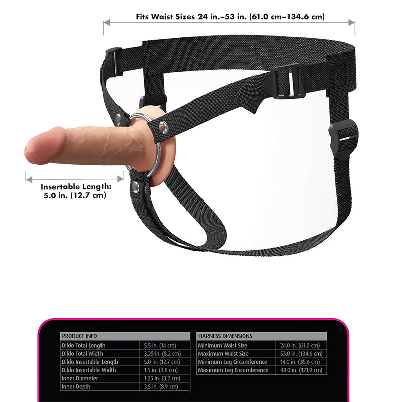 Pipedream - Fantasy X-Tensions - Strap-on Z Wydrążonym Dildem - 14 Cm - Jasny Kolor Skóry - Erotiekvoordeel.nl