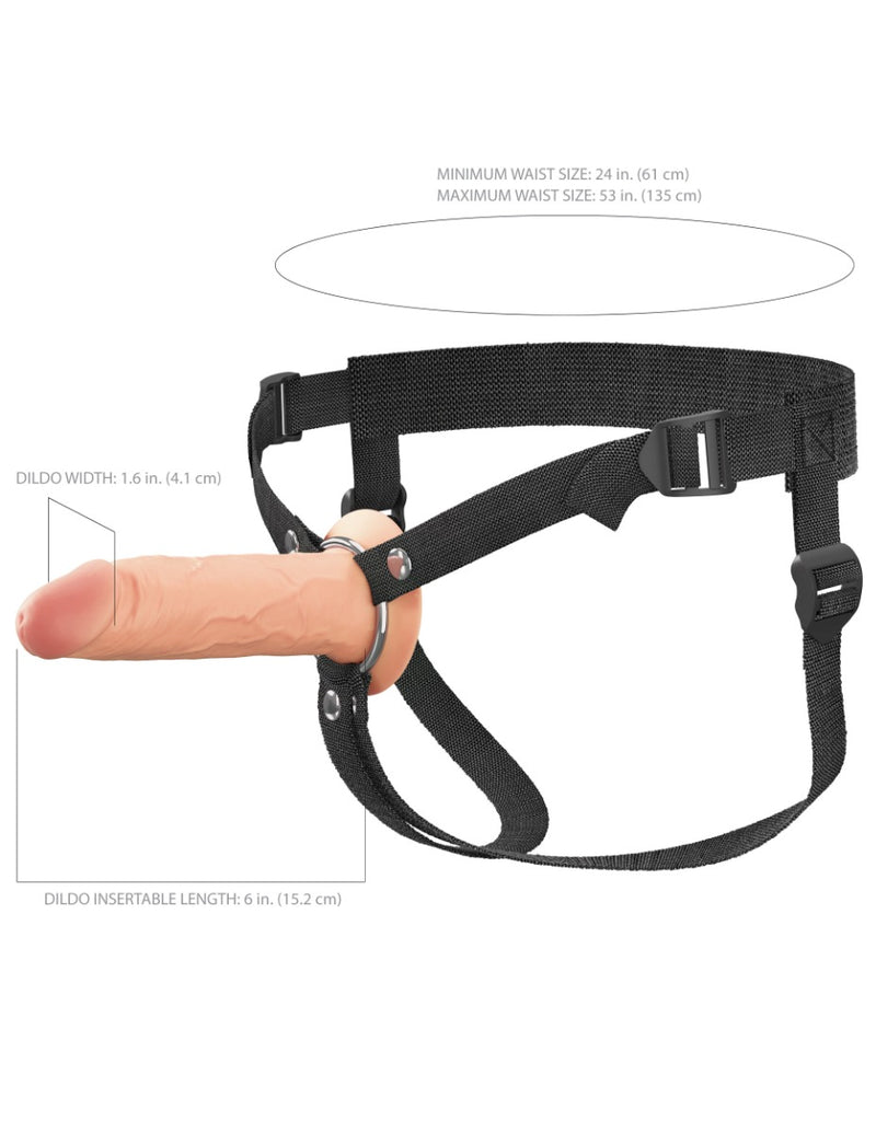 Pipedream - Fantasy X-Tensions - Strap-on Z Wydrążonym Dildem - 15 Cm - Jasny Kolor Skóry-Erotiekvoordeel.nl