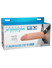 Pipedream - Fantasy X-Tensions - Strap-on Z Wydrążonym Dildem - 15 Cm - Jasny Kolor Skóry - Erotiekvoordeel.nl