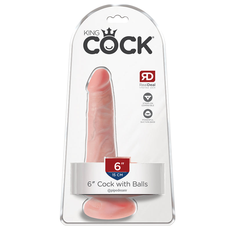 Pipedream - King Cock - Dildo Z Moszną - 15 Cm - Jasny Kolor Skóry-Erotiekvoordeel.nl