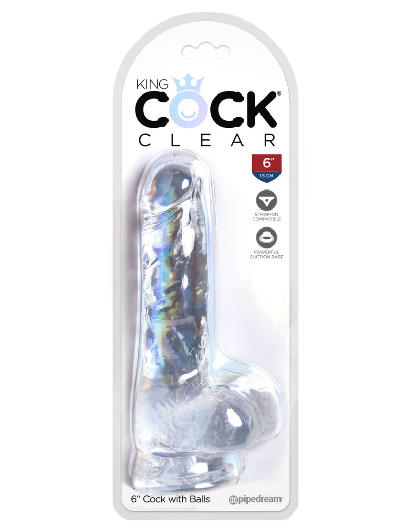 Pipedream - King Cock - Dildo Z Moszną - 15 Cm - Przezroczyste-Erotiekvoordeel. Nl
