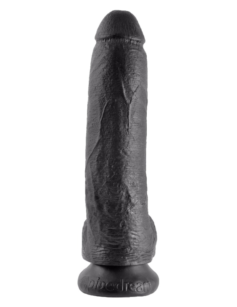 Pipedream - King Cock - Dildo Z Moszną - 23 Cm - Czarny-Erotiekvoordeel.nl