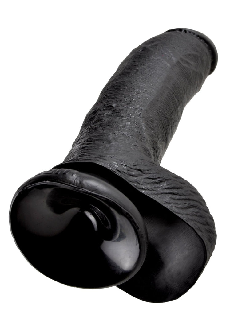 Pipedream - King Cock - Dildo Z Moszną - 23 Cm - Czarny-Erotiekvoordeel.nl