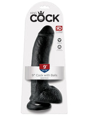 Pipedream - King Cock - Dildo Z Moszną - 23 Cm - Czarny-Erotiekvoordeel.nl