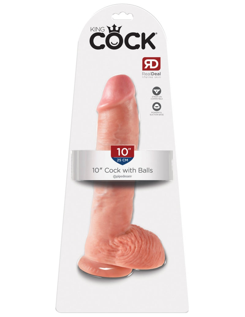 Pipedream - King Cock - Dildo Z Moszną - 25,5 Cm - Jasny Kolor Skóry - Erotiekvoordeel.nl