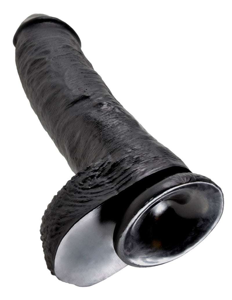 Pipedream - King Cock - Dildo Z Moszną - 25,5 Cm - Czarny-Erotiekvoordeel.nl