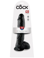 Pipedream - King Cock - Dildo Z Moszną - 25,5 Cm - Czarny-Erotiekvoordeel.nl