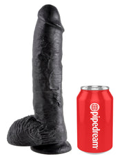 Pipedream - King Cock - Dildo Z Moszną - 25,5 Cm - Czarny-Erotiekvoordeel.nl