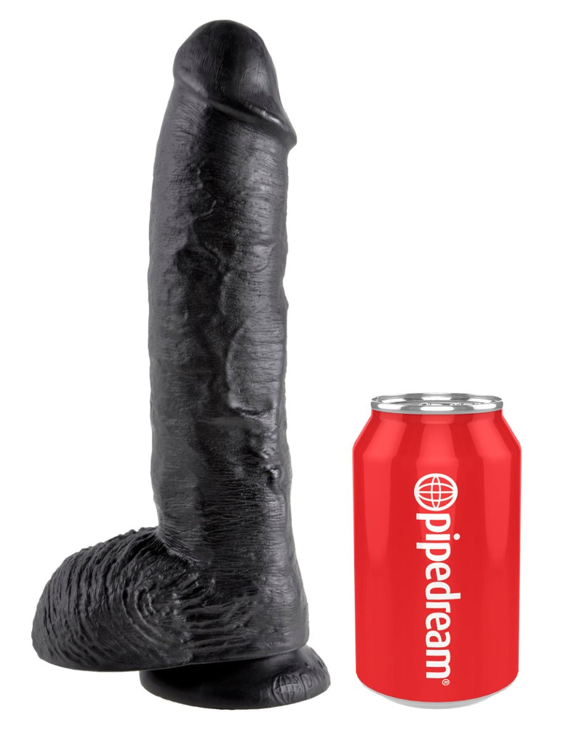 Pipedream - King Cock - Dildo Z Moszną - 25,5 Cm - Czarny-Erotiekvoordeel.nl