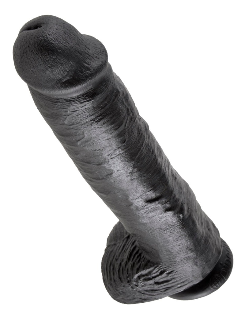 Pipedream - King Cock - Dildo Z Moszną - 28 Cm - Czarne-Erotiekvoordeel.nl