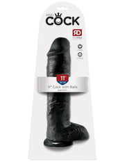 Pipedream - King Cock - Dildo Z Moszną - 28 Cm - Czarne-Erotiekvoordeel.nl
