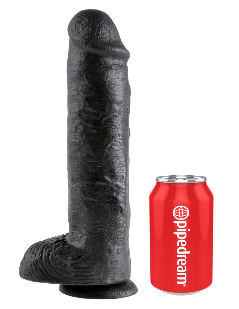 Pipedream - King Cock - Dildo Z Moszną - 28 Cm - Czarne-Erotiekvoordeel.nl